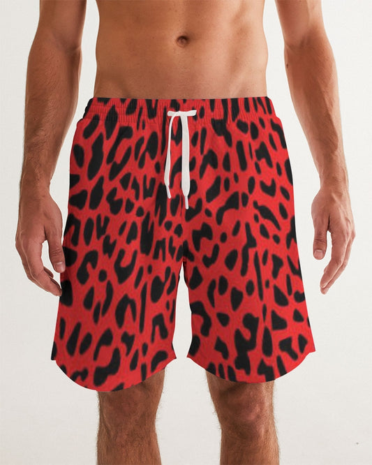 Red Leopard Men's Swim Trunk