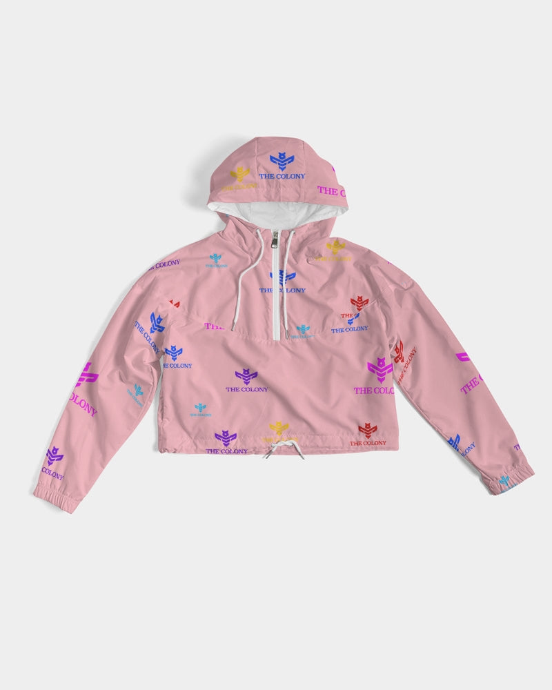 Pink Matter Logo Women's Cropped Windbreaker
