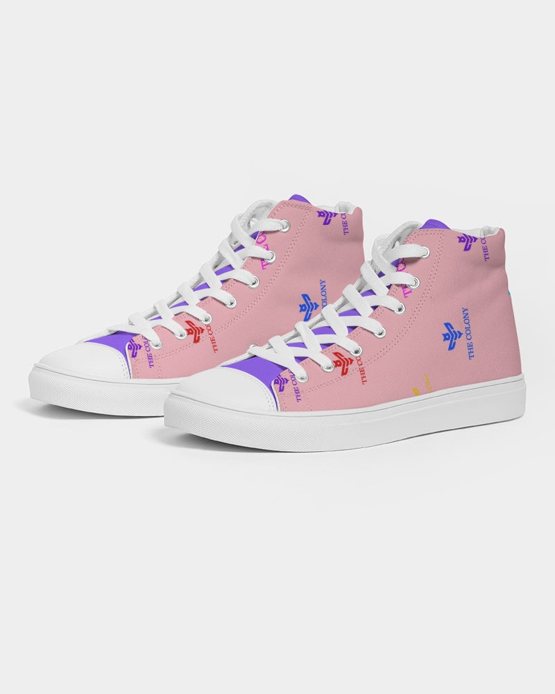 Pink Logo Men's Hightop Canvas Shoe
