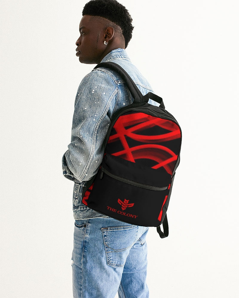 Black and Red Small Canvas Backpack