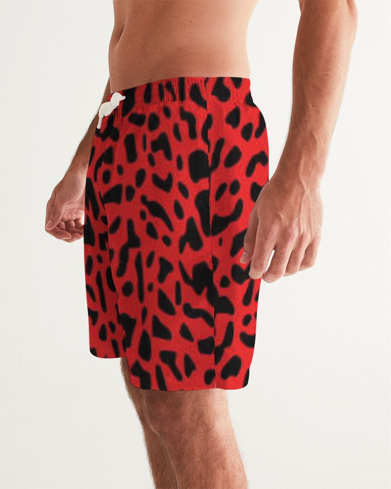 Red Leopard Men's Swim Trunk