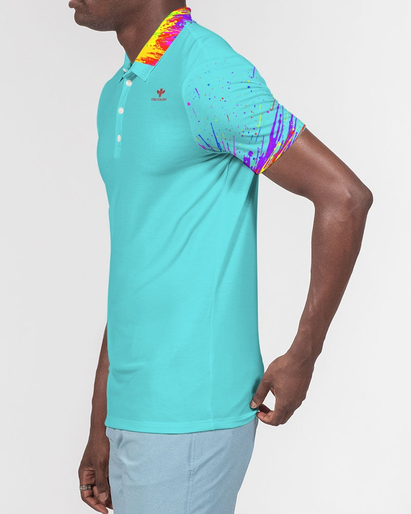 Painted Water Men's Slim Fit Short Sleeve Polo