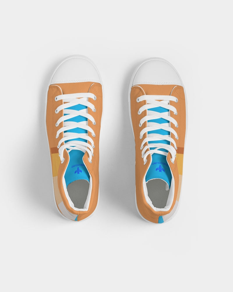 Pastel Orange Vibes Men's Hightop Canvas Shoe