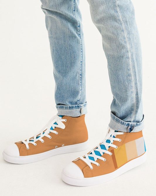 Pastel Orange Vibes Men's Hightop Canvas Shoe
