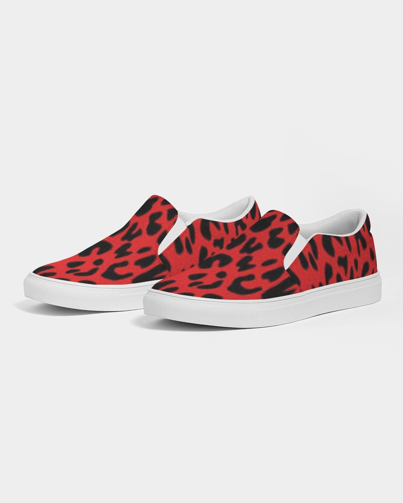 Red Leopard Men's Slip-On Canvas Shoe