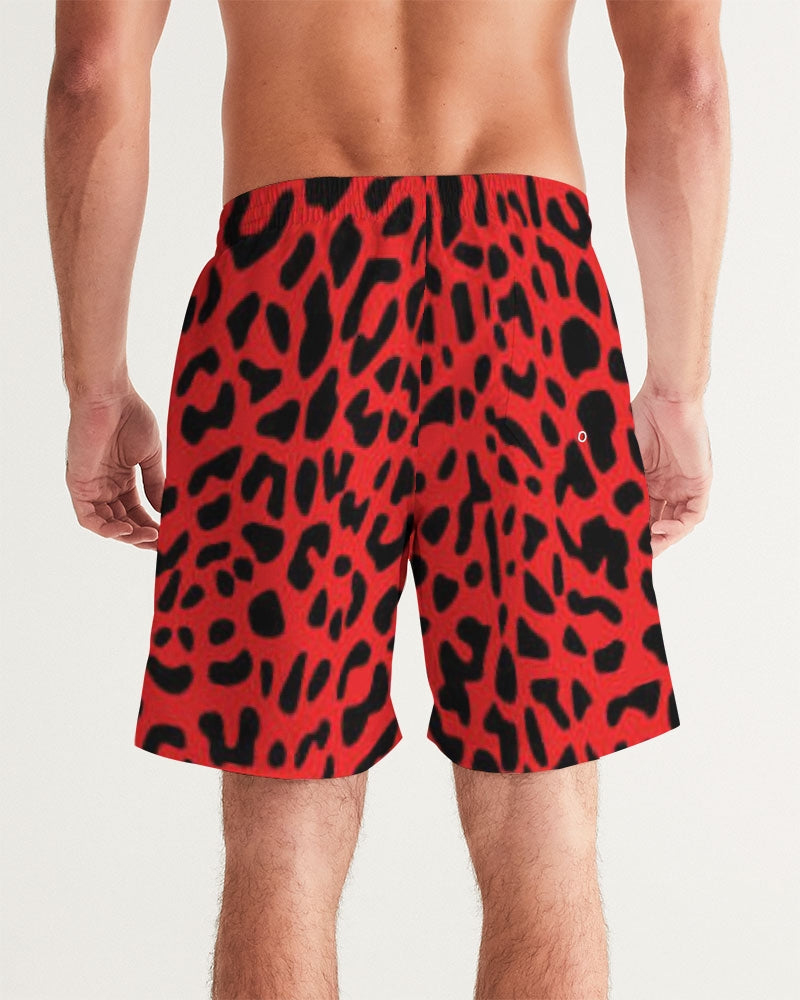 Red Leopard Men's Swim Trunk
