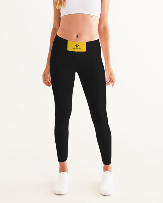 The Colony Queen Rules Black Leggings Women's All-Over Print Yoga Pants