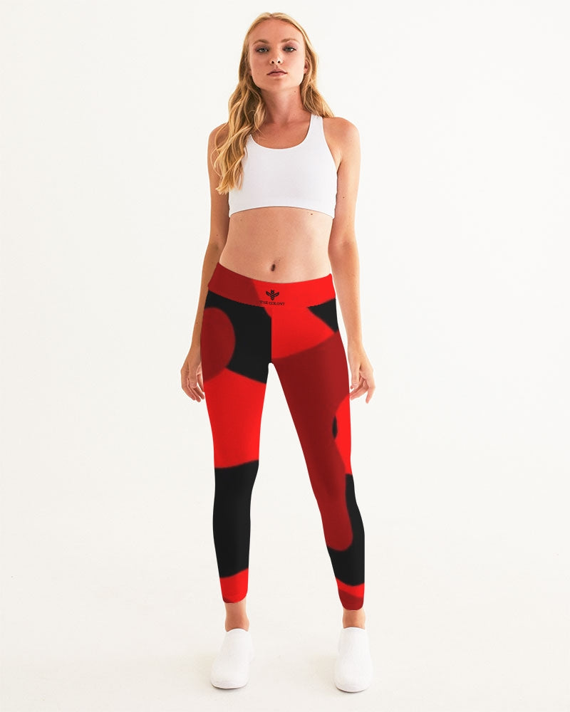 Red Fatigue Women's All-Over Print Yoga Pants