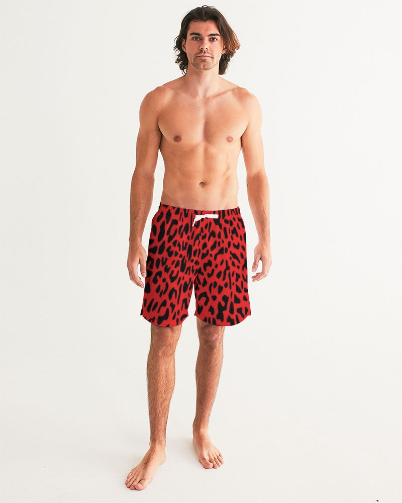Red Leopard Men's Swim Trunk