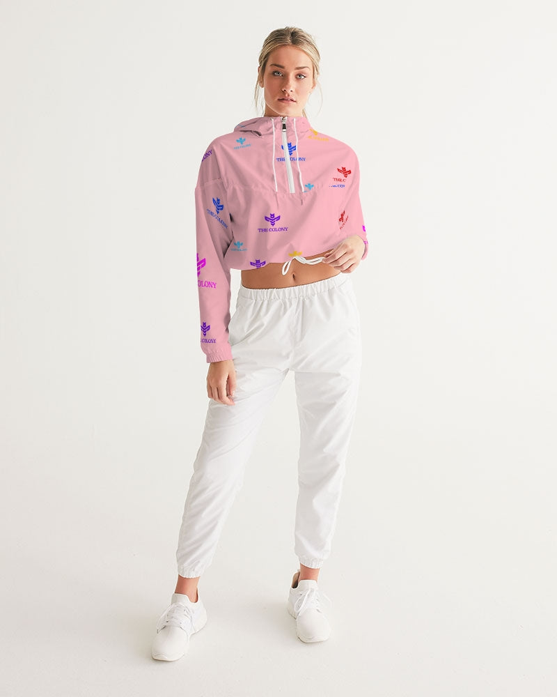 Pink Matter Logo Women's Cropped Windbreaker