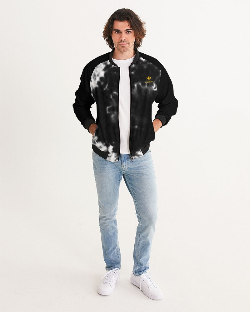 Black and White Tie dye Men's Bomber Jacket