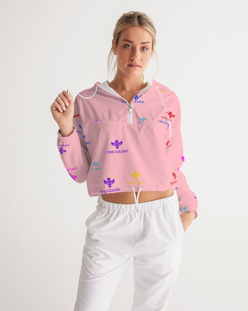 Pink Matter Logo Women's Cropped Windbreaker