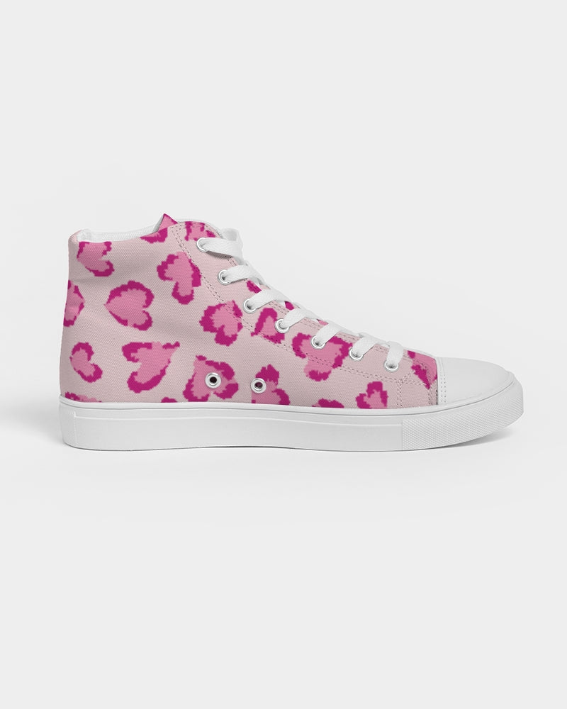 Pink Rose Women's Hightop Canvas Shoe