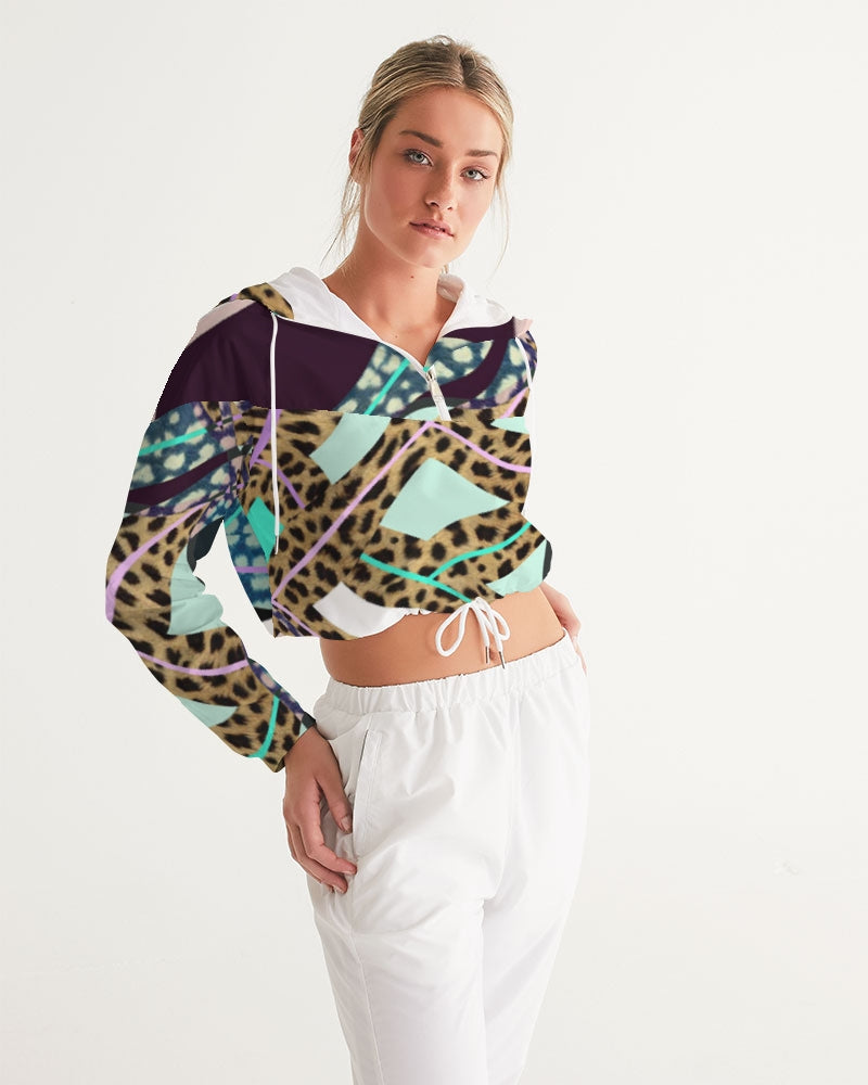 Multi colored 90s Ish Women's Cropped Windbreaker