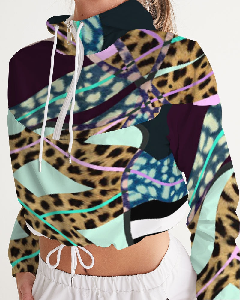 Multi colored 90s Ish Women's Cropped Windbreaker