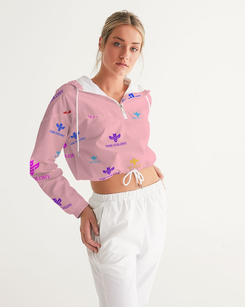 Pink Matter Logo Women's Cropped Windbreaker
