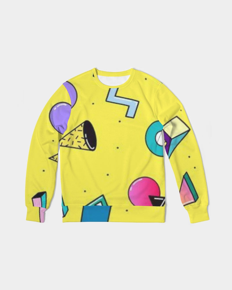 Yellow Geo Men's Classic French Terry Crewneck Pullover