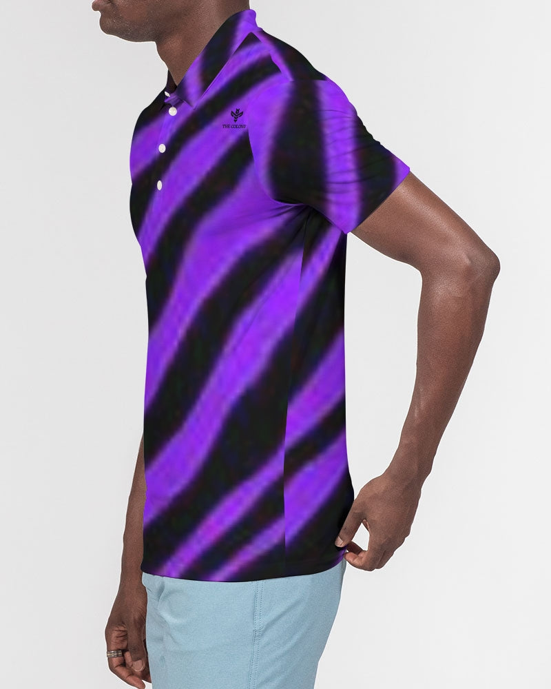 Purple Safari Men's Slim Fit Short Sleeve Polo