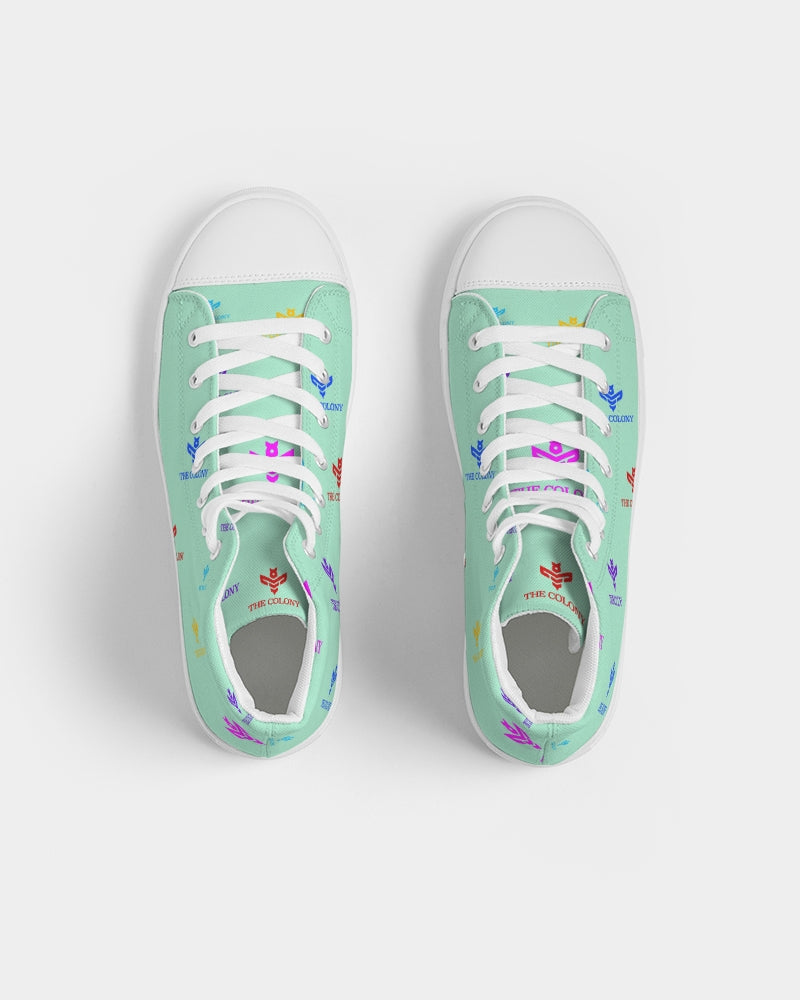 Mint Green Logo Women's Hightop Canvas Shoe