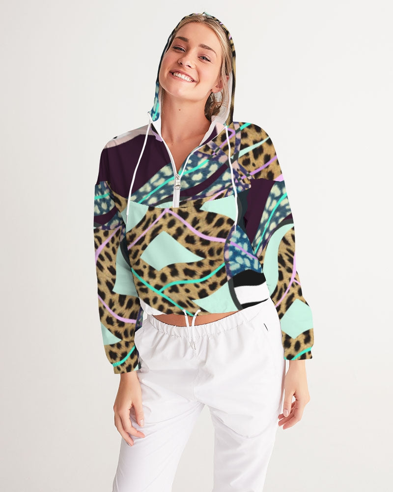 Multi colored 90s Ish Women's Cropped Windbreaker