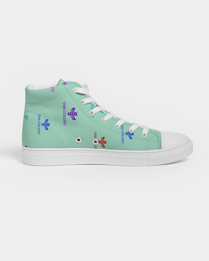 Mint Green Logo Women's Hightop Canvas Shoe