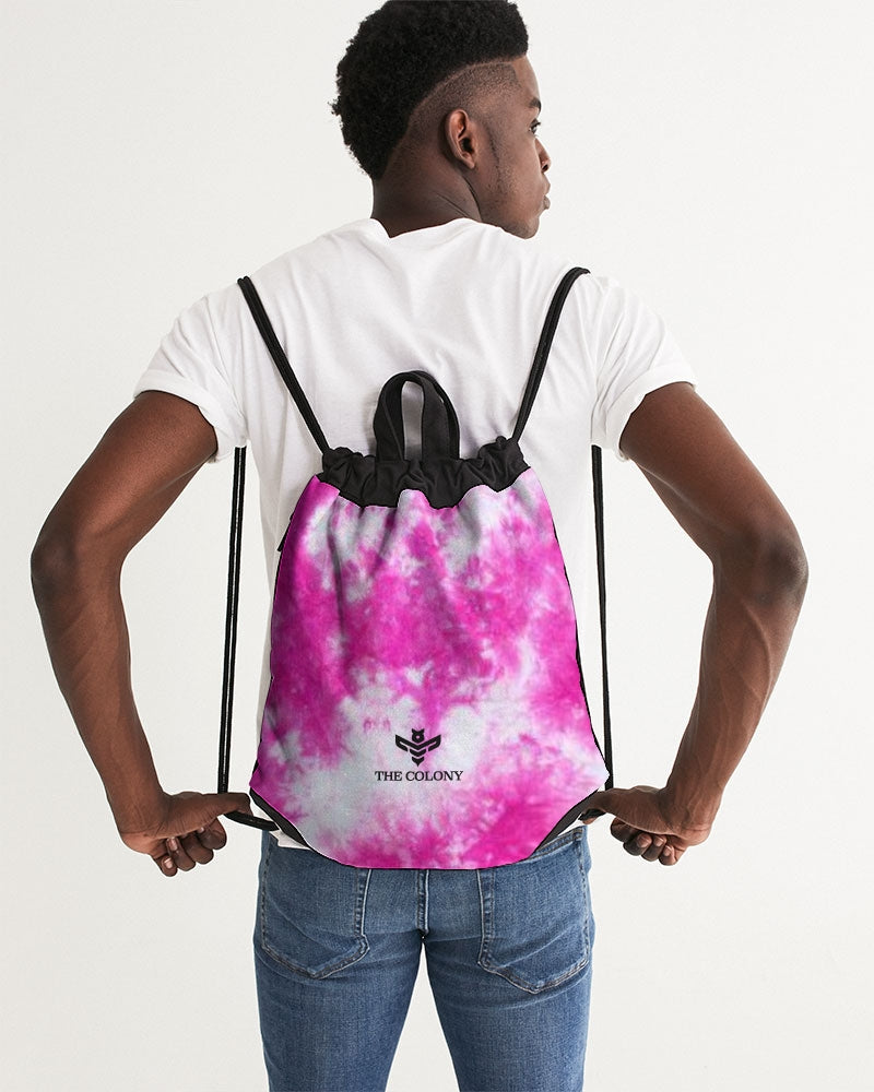 Pink Eye Tie Dye Canvas Drawstring Bag