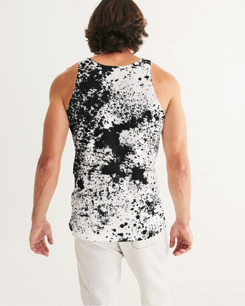 White and Black Tie Dye Men's Tank