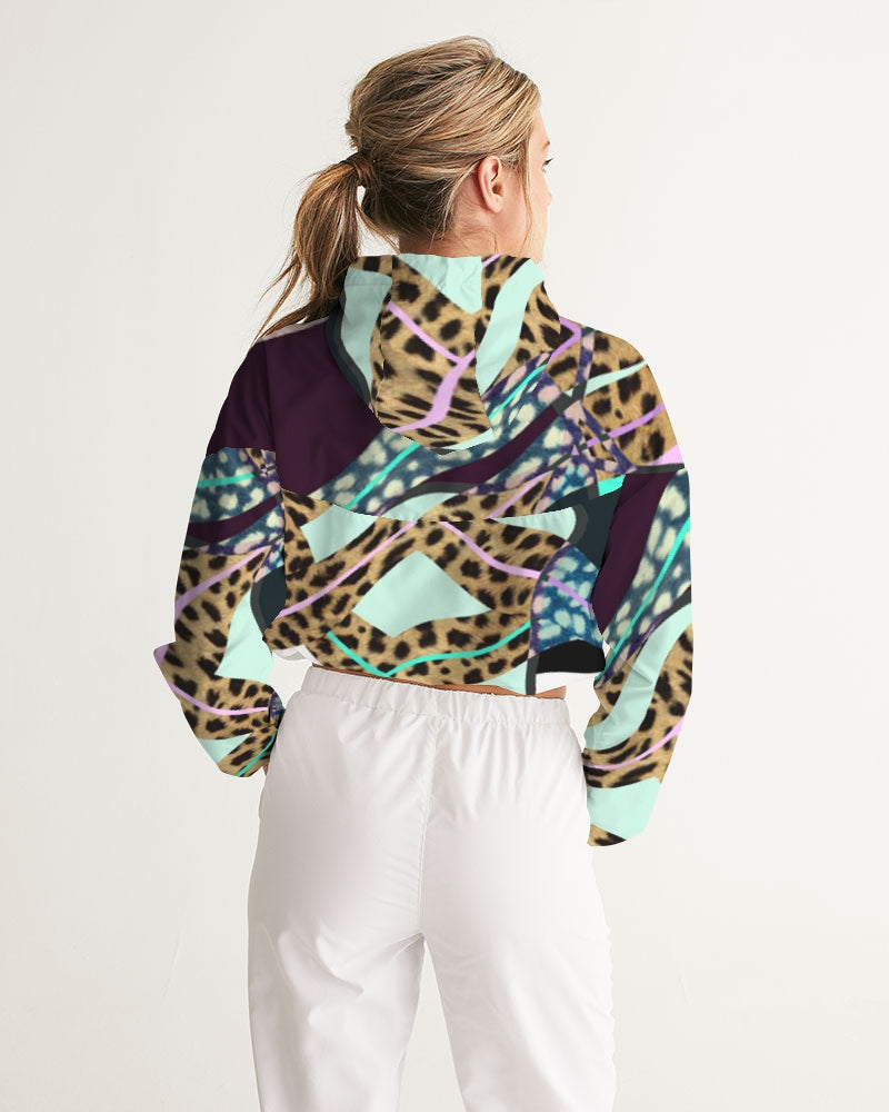 Multi colored 90s Ish Women's Cropped Windbreaker