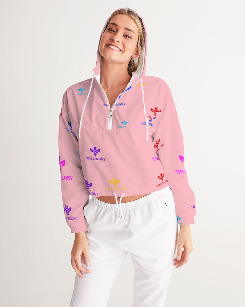 Pink Matter Logo Women's Cropped Windbreaker