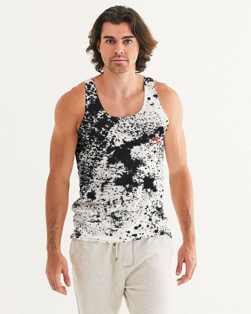 White and Black Tie Dye Men's Tank