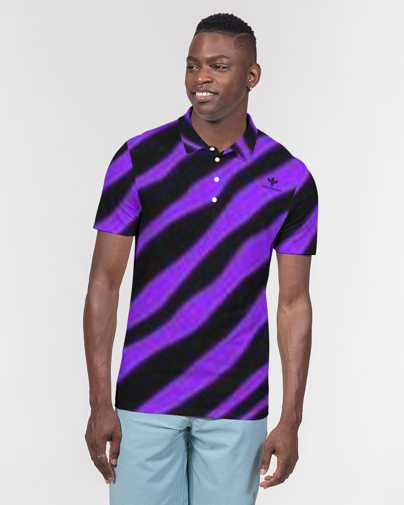 Purple Safari Men's Slim Fit Short Sleeve Polo